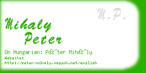 mihaly peter business card